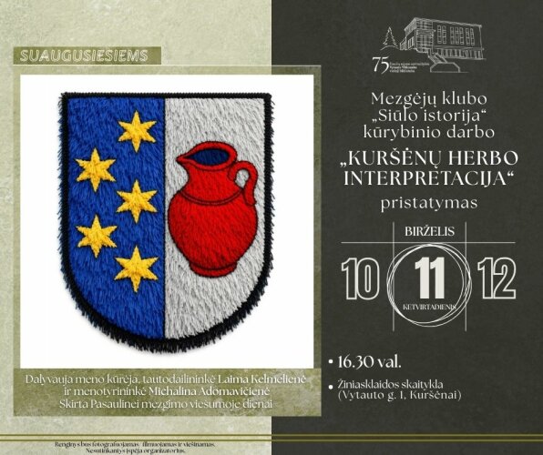 KURŠĖNUOSE mezgėjų klubo kūrybinio darbo pristatymas