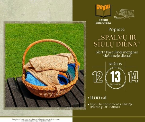 KAIRIUOSE „Spalvų ir siūlų diena“