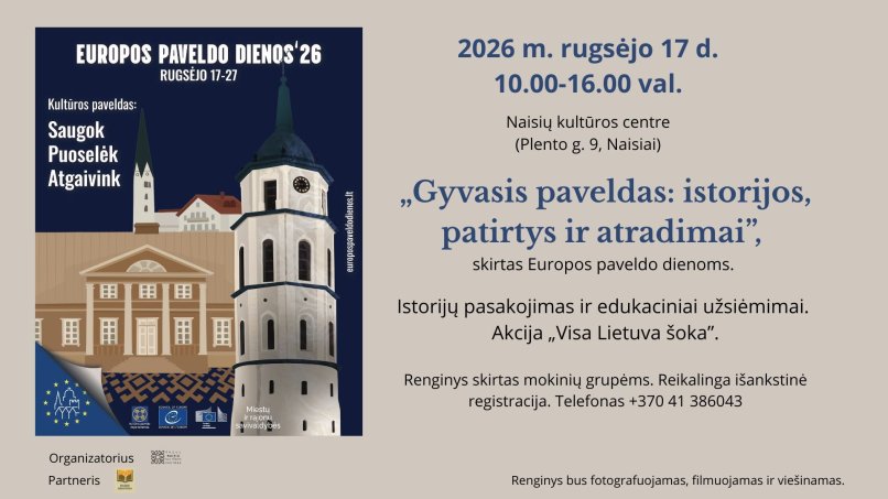 NAISIUOSE istorijų pasakojimas ir edukaciniai užsiėmimai 