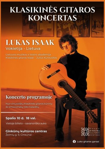 GINKŪNUOSE klasikinės gitaros koncertas